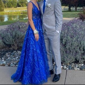 Cinderella Royal Blue Sequin Gown